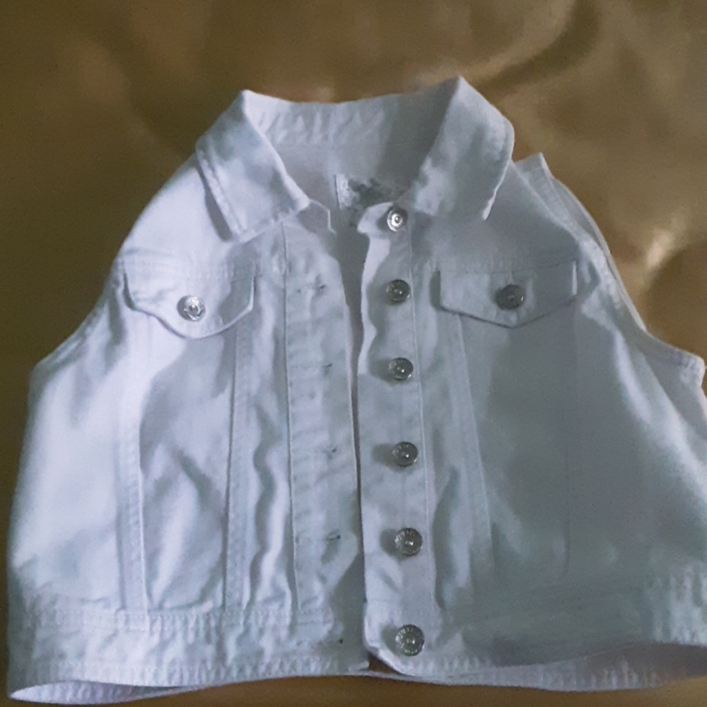 White girls justice denim vest